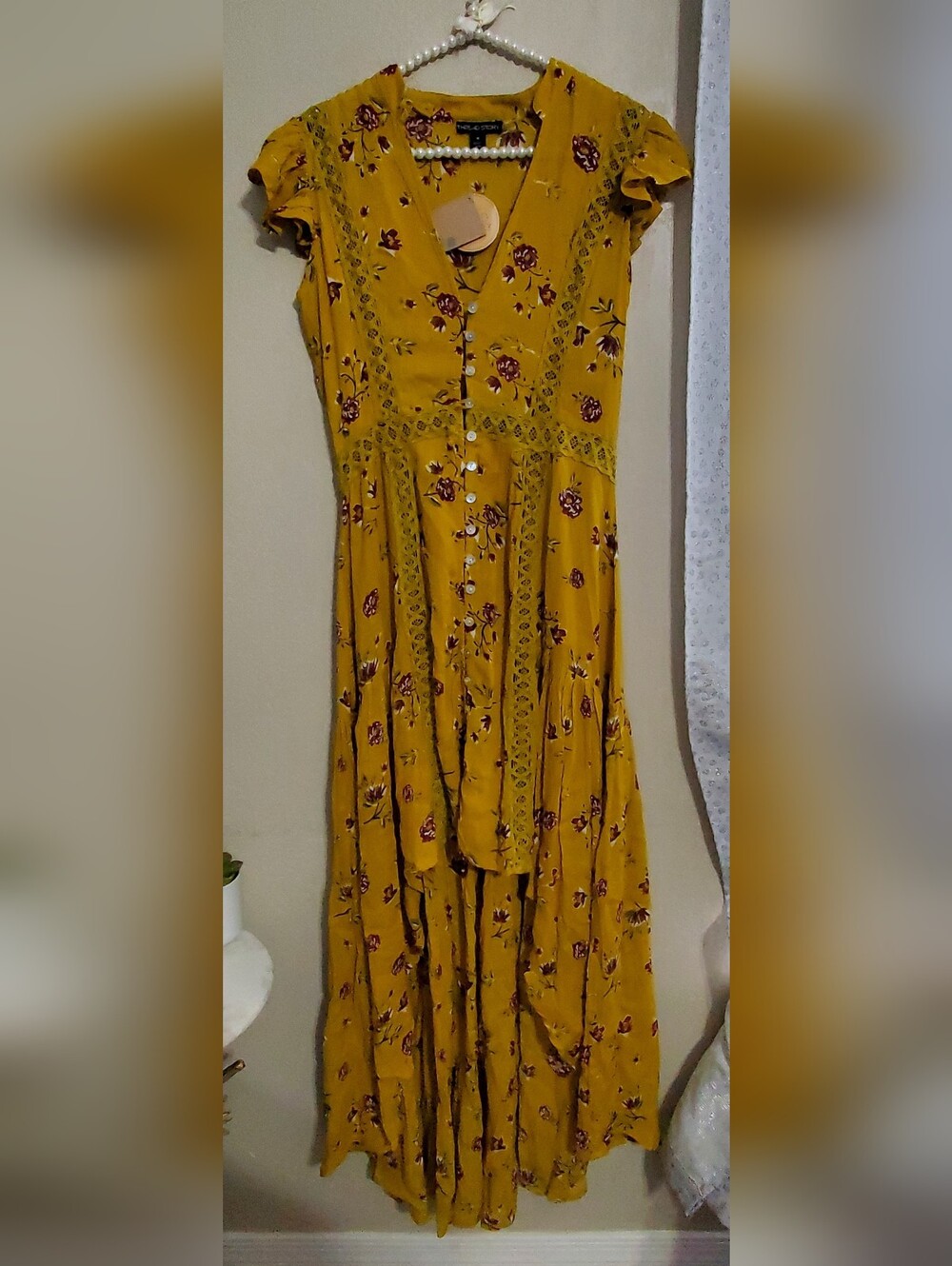 Thread Story Mustard Yellow Floral Top
